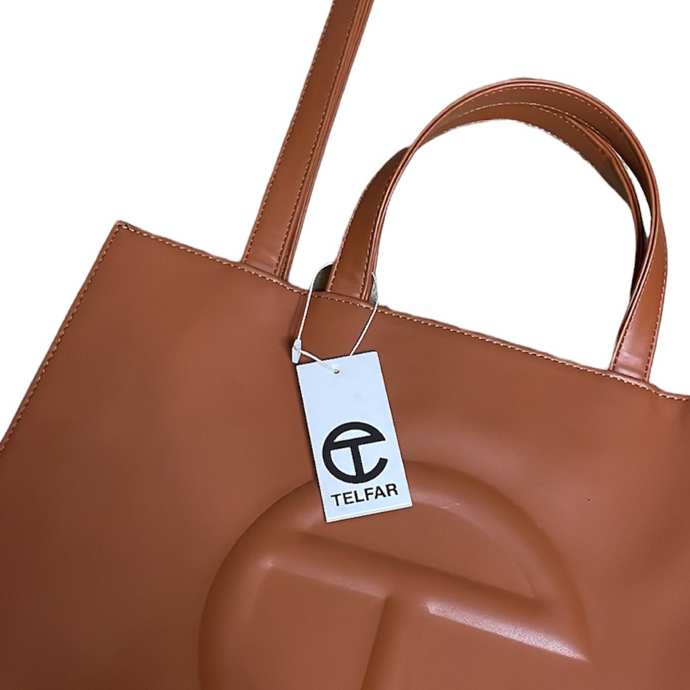 A MEDIUM BROWN TELFAR BAG